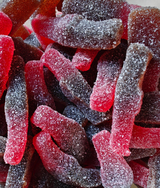 Gesuikerde cola cherry flesjes